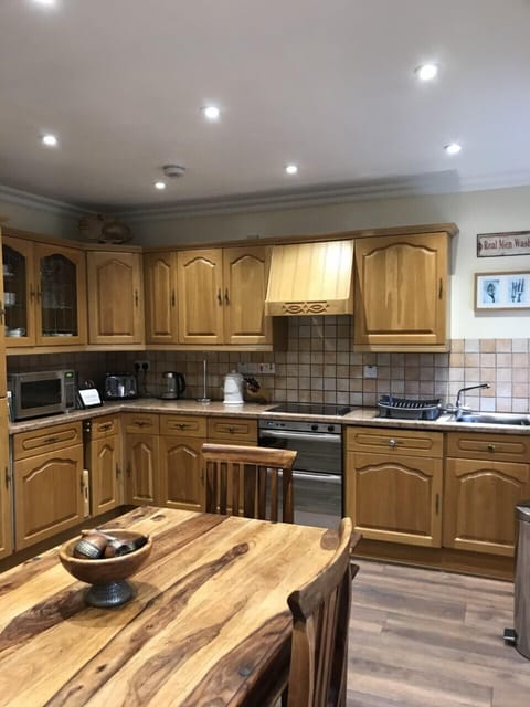 large kitchen and dinning room