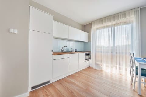 Apartment (117) | Private kitchenette | Fridge, stovetop, electric kettle, cookware/dishes/utensils