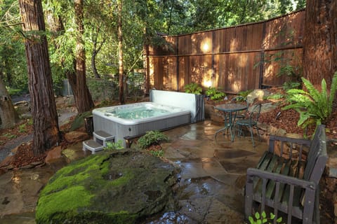 View of Hot Tub with Seating area