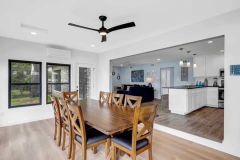 Dining table seats eight guests