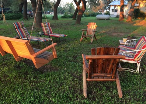 The Outdoor Living Room under the Live Oak Trees