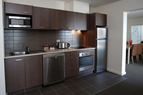 Apartment, Accessible | Private kitchen | Fridge, microwave, oven, stovetop