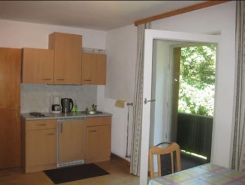 Family Apartment (Enzian) | Private kitchen | Fridge, microwave, oven, stovetop