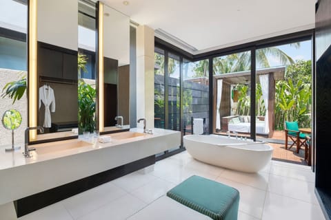 Villa, 1 Bedroom, Terrace (Marvelous Pool Villa) | Bathroom | Separate tub and shower, deep soaking tub, rainfall showerhead