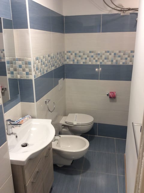 Shower, free toiletries, hair dryer, bidet