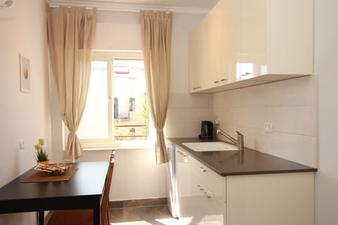 Basic Apartment | Private kitchenette | Fridge, microwave, stovetop, electric kettle