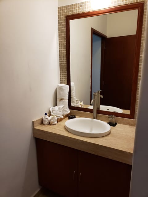 Deluxe Room, 1 King Bed, Pool View | Bathroom amenities | Shower, free toiletries, hair dryer, towels
