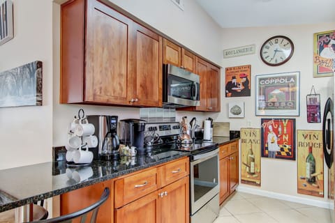Kitchen with drip coffee maker and Keurig