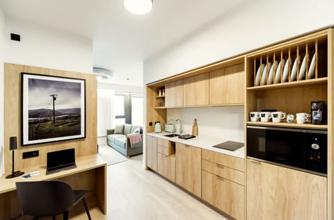 Apartment, 2 Bedrooms | Private kitchenette | Fridge, microwave, stovetop, dishwasher