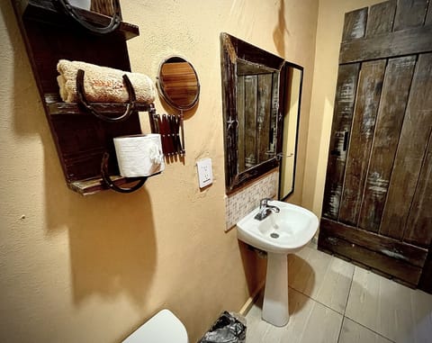 Shower, towels, soap, shampoo