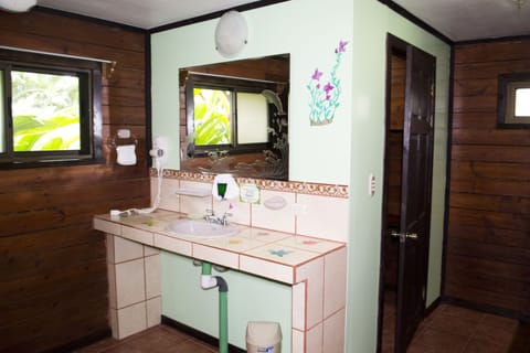 Deluxe Cabin, 2 Queen Beds | Bathroom | Shower, eco-friendly toiletries, hair dryer, bathrobes
