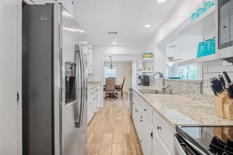 Stocked with all of your cooking, dining and kitchen utensils.