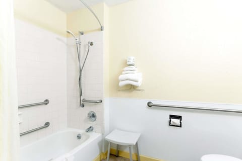 Room, 1 Queen Bed, Accessible, Non Smoking (Bathtub) | Bathroom | Combined shower/tub, free toiletries, hair dryer, towels