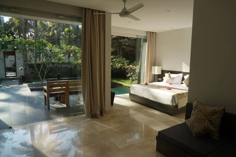 Garden Pool Villa | Premium bedding, down comforters, minibar, in-room safe