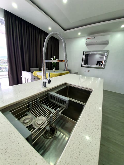 City Penthouse | Private kitchenette | Full-size fridge, microwave, electric kettle, rice cooker