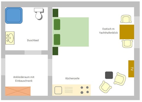 Studio, Marina View, Beachfront | Floor plan