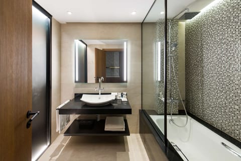 Premium Room | Bathroom | Shower, rainfall showerhead, free toiletries, hair dryer