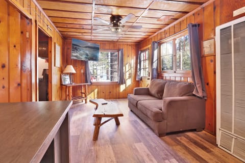 Cabin, 1 King Bed, Hot Tub, Mountain View (102) | Living area | Fireplace