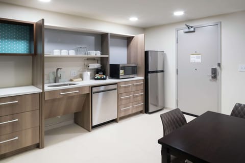 Suite, 1 King Bed, Accessible (Roll-In Shower) | Private kitchen | Fridge, microwave, dishwasher, coffee/tea maker