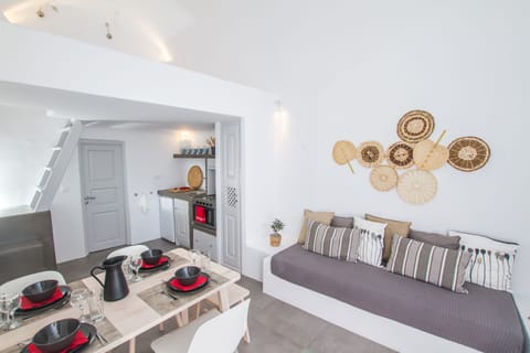 Living/dining area and the loft upstairs