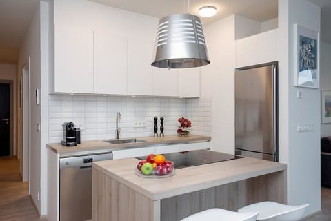 Apartment, 1 Bedroom | Private kitchen | Full-size fridge, oven, stovetop, dishwasher