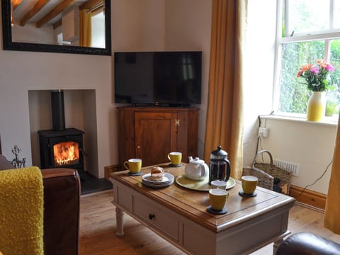 Cosy living room with wood burner | Bwthyn Pabi, Penmachno, near Betws-Y-Coed