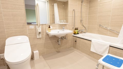 Accessible Double Room | Bathroom | Free toiletries, hair dryer, slippers, electronic bidet