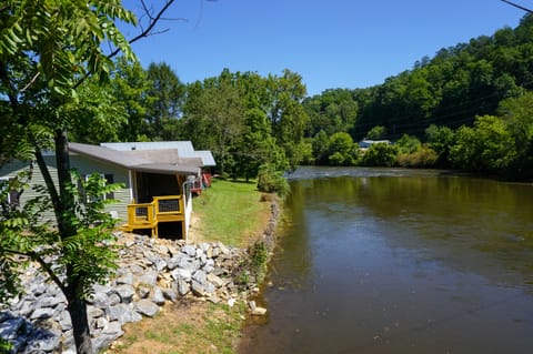 Exterior View - View of back of home and river right behind cabin.