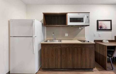 Full-size fridge, microwave, oven, stovetop