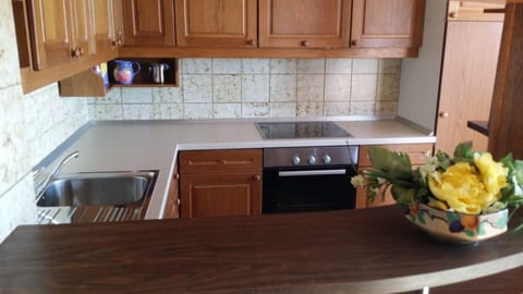 Apartment, 3 Bedrooms | Private kitchen | Full-size fridge, microwave, oven, stovetop