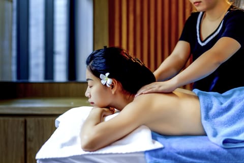 Outdoor treatment areas, hot stone massages, deep-tissue massages