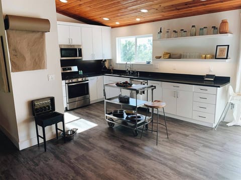 Kitchen overlooking the pool.
