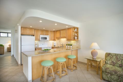 Condo, 1 Bedroom, Ocean View | Private kitchen | Full-size fridge, microwave, oven, dishwasher