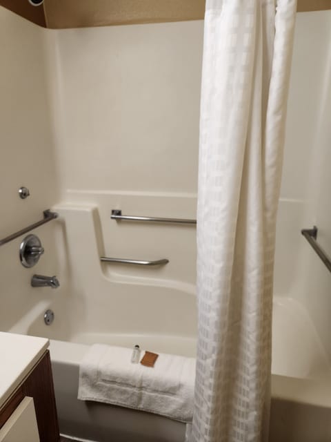 Room, 1 Queen Bed, Accessible, Non Smoking (Efficiency) | Bathroom | Combined shower/tub, free toiletries, hair dryer, towels