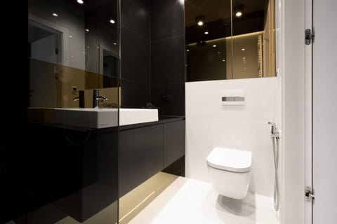Luxury Apartment | Bathroom | Shower, hair dryer, towels
