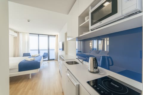 Premium Studio Suite | Private kitchen | Fridge, microwave, stovetop, coffee/tea maker