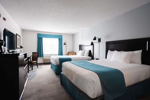 Room, 2 Queen Beds, Non Smoking | Premium bedding, in-room safe, desk, blackout drapes