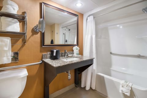 Standard Room, 1 King Bed, Accessible, Refrigerator & Microwave | Bathroom | Bathtub, free toiletries, hair dryer, towels