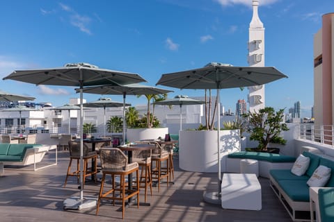 Rooftop bar, ocean views, open daily