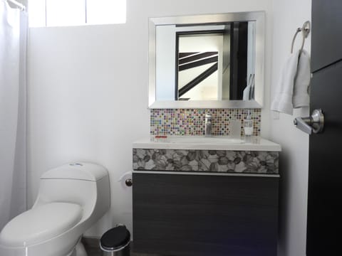 Double Room | Bathroom | Shower, bidet, towels, soap