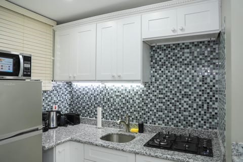 Apartment, Non Smoking | Private kitchen | Full-size fridge, microwave, oven, stovetop