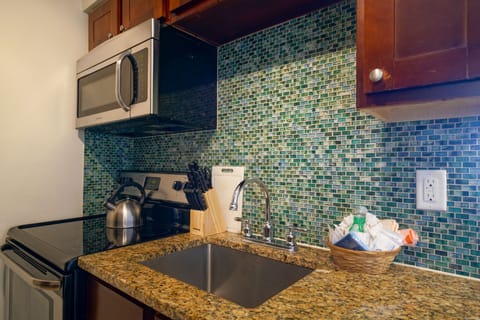 Studio, Kitchen, Oceanfront | Private kitchen | Fridge, microwave, stovetop, dishwasher