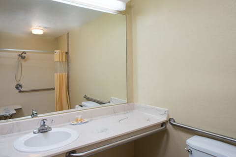 Room, 1 Queen Bed, Accessible, Non Smoking (Mobility/Hearing Impaired) | Bathroom | Combined shower/tub, free toiletries, hair dryer, towels