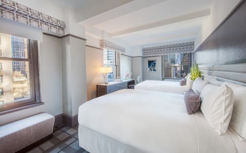 Premier Room, 2 Queen Beds, Corner | Premium bedding, pillowtop beds, in-room safe, desk
