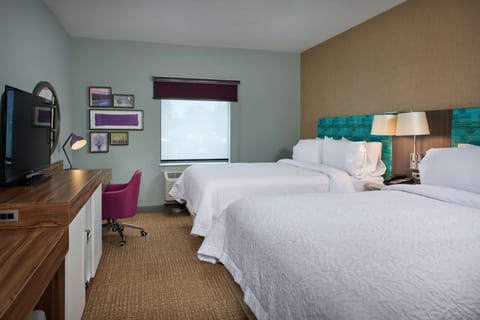 Room, 2 Queen Beds, Non Smoking, Refrigerator | Premium bedding, pillowtop beds, desk, blackout drapes