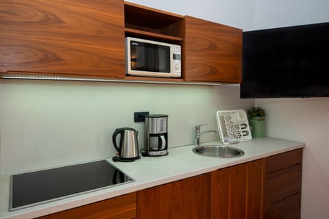 Studio | Private kitchen | Fridge, microwave, stovetop, coffee/tea maker