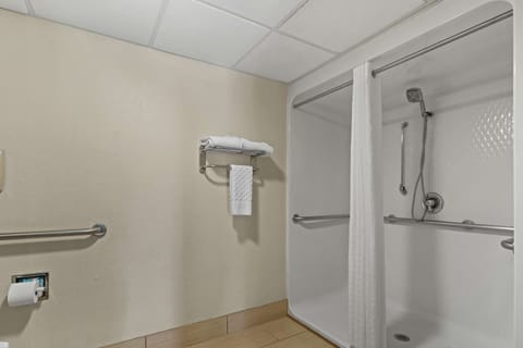 Standard Room, 1 King Bed, Accessible, Non Smoking (Walk-in Shower) | Bathroom | Free toiletries, hair dryer, towels, soap