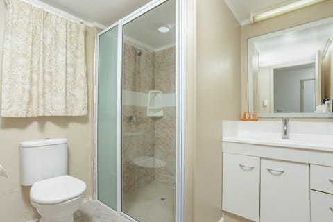 Studio, Beachfront | Bathroom | Shower, free toiletries, hair dryer, towels