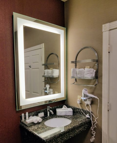 Suite, 1 King Bed, Accessible, Non Smoking (Roll-in shower) | Bathroom sink