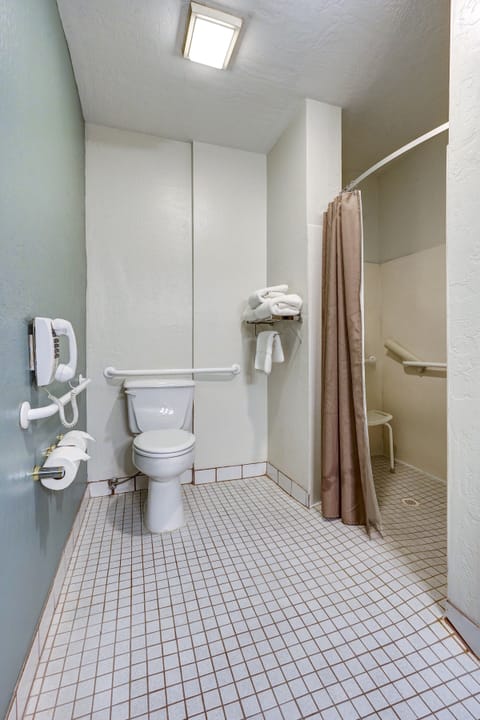 Deluxe Double Queen Accessible | Bathroom | Designer toiletries, hair dryer, towels